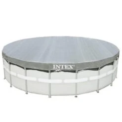 Intex - 18 Ft Round Deluxe Pool Cover For Metal Frame Pools