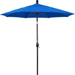 7.5 Ft Market Umbrella Bronze/White -Sunbathing Shop 2 ft Market Umbrella with Bronze Aluminum Pole 166