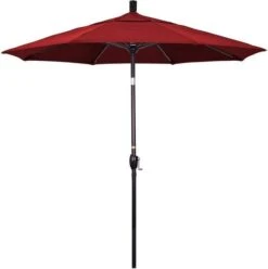 7.5 Ft Market Umbrella Bronze/White -Sunbathing Shop 2 ft Market Umbrella with Bronze Aluminum Pole 167
