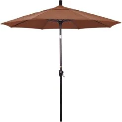 7.5 Ft Market Umbrella Bronze/White -Sunbathing Shop 2 ft Market Umbrella with Bronze Aluminum Pole 177