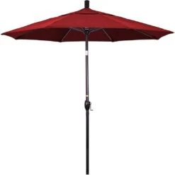 7.5 Ft Market Umbrella Bronze/White -Sunbathing Shop 2 ft Market Umbrella with Bronze Aluminum Pole 179