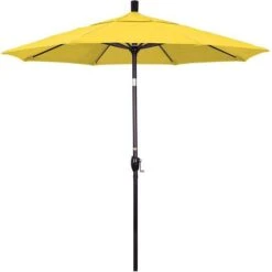 7.5 Ft Market Umbrella Bronze/Royal Blue -Sunbathing Shop 2 ft Market Umbrella with Bronze Aluminum Pole 24