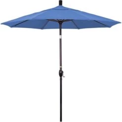 7.5 Ft Market Umbrella Bronze/Navy Blue -Sunbathing Shop 2 ft Market Umbrella with Bronze Aluminum Pole 62