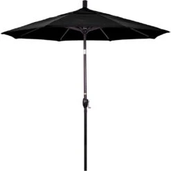 7.5 Ft Market Umbrella Bronze/Navy Blue -Sunbathing Shop 2 ft Market Umbrella with Bronze Aluminum Pole 72