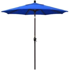 7 1/2 Ft Push Button Tilt Patio Umbrella In Sunbrella Fabric
