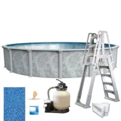 Ambassador 21' X 52" Round Above Ground Pool Package