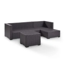 Crosley - Biscayne Mist 4 Piece Wicker Set With Loveseat, Corner Chair, Ottoman And Coffee Table -Sunbathing Shop Biscayne 4 Piece Wicker Set with Loveseat Corner Chair Ottoman and Coffee Table 13
