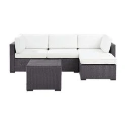 Crosley - Biscayne Mist 4 Piece Wicker Set With Loveseat, Corner Chair, Ottoman And Coffee Table -Sunbathing Shop Biscayne 4 Piece Wicker Set with Loveseat Corner Chair Ottoman and Coffee Table 3