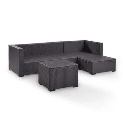 Crosley - Biscayne Mist 4 Piece Wicker Set With Loveseat, Corner Chair, Ottoman And Coffee Table -Sunbathing Shop Biscayne 4 Piece Wicker Set with Loveseat Corner Chair Ottoman and Coffee Table 6