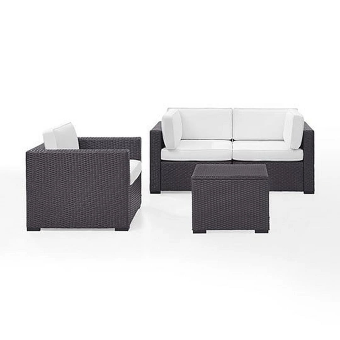 Crosley - Biscayne 4 Piece Wicker Set With Mocha Cushions - Two Corner Chairs, Arm Chair & Coffee Table 11 Crosley - Biscayne 4 Piece Wicker Set With Mocha Cushions - Two Corner Chairs, Arm Chair & Coffee Table - Image 11