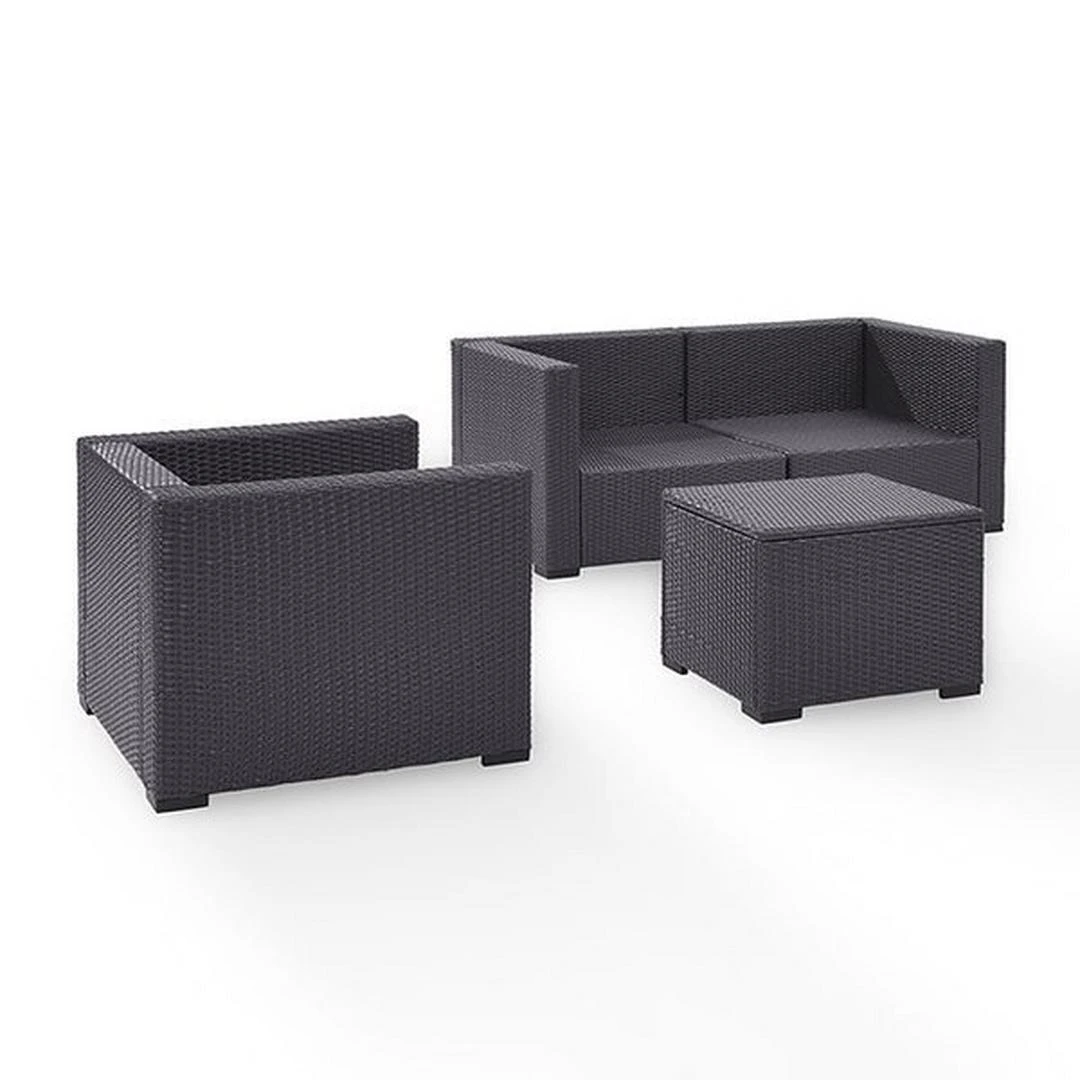 Crosley - Biscayne 4 Piece Wicker Set With Mocha Cushions - Two Corner Chairs, Arm Chair & Coffee Table 13 Crosley - Biscayne 4 Piece Wicker Set With Mocha Cushions - Two Corner Chairs, Arm Chair & Coffee Table - Image 13