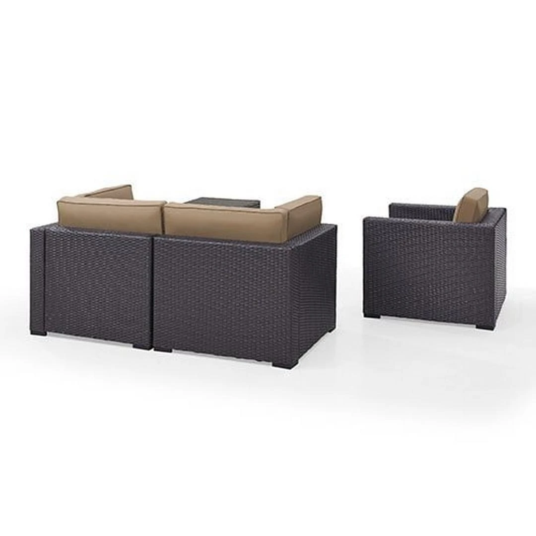 Crosley - Biscayne 4 Piece Wicker Set With Mocha Cushions - Two Corner Chairs, Arm Chair & Coffee Table 14 Crosley - Biscayne 4 Piece Wicker Set With Mocha Cushions - Two Corner Chairs, Arm Chair & Coffee Table - Image 14