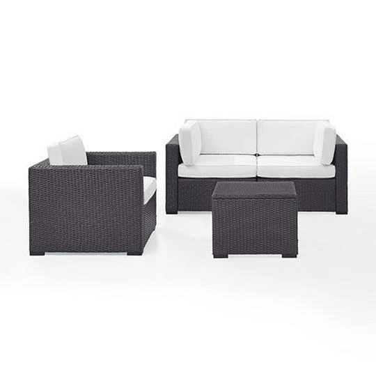 Crosley - Biscayne 4 Piece Wicker Set With Mocha Cushions - Two Corner Chairs, Arm Chair & Coffee Table 4 Crosley - Biscayne 4 Piece Wicker Set With Mocha Cushions - Two Corner Chairs, Arm Chair & Coffee Table - Image 4
