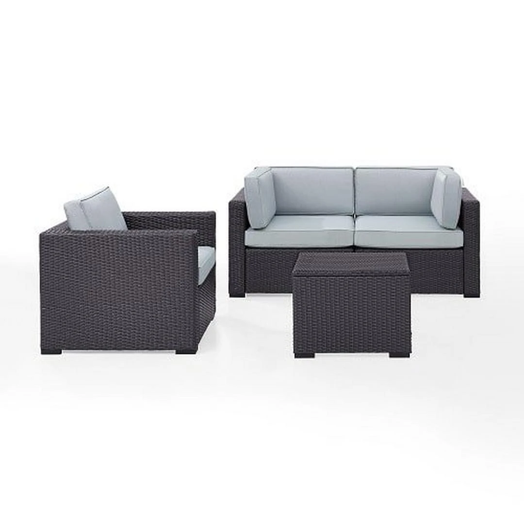 Crosley - Biscayne 4 Piece Wicker Set With Mocha Cushions - Two Corner Chairs, Arm Chair & Coffee Table 10 Crosley - Biscayne 4 Piece Wicker Set With Mocha Cushions - Two Corner Chairs, Arm Chair & Coffee Table - Image 10