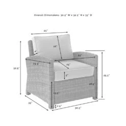 Crosley - Bradenton 5-Piece Wicker Sofa Set With Fire Table, Gray -Sunbathing Shop Bradenton 5 Piece Wicker Sofa Set with Fire Table Gray 18