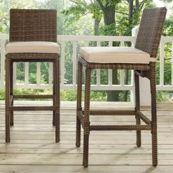 Bradenton Wicker Bar Stool Set -Sunbathing Shop Bradenton Wicker Bar Stool Set 4
