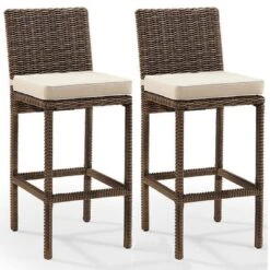 Bradenton Wicker Bar Stool Set -Sunbathing Shop Bradenton Wicker Bar Stool Set 6