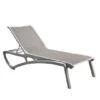 Chaise Lounge Solid Gray Sling On Platinum Gray Frame