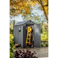 Keter - Darwin 4 X 6 Outdoor Shed, Grey -Sunbathing Shop Darwin 4 x 6 Outdoor Shed Grey 2