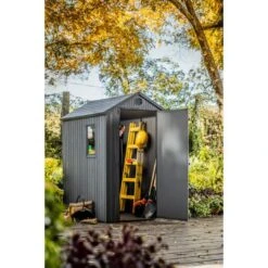 Keter - Darwin 4 X 6 Outdoor Shed, Grey -Sunbathing Shop Darwin 4 x 6 Outdoor Shed Grey 6