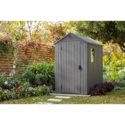 Keter - Darwin 4 X 6 Outdoor Shed, Grey -Sunbathing Shop Darwin 4 x 6 Outdoor Shed Grey 7