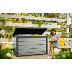 Keter - Denali Deck Box 200 Gallons, Grey -Sunbathing Shop Denali Deck Box 200 Gallons Grey 2