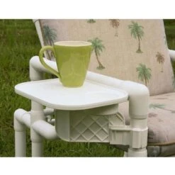 Saftron - Drink Holder Snap-on Tray, White 7 Saftron - Drink Holder Snap-on Tray, White -Sunbathing Shop Drink Holder Snap on Tray White 3