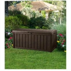 Keter - Glenwood 101 Gallon Deck Box, Brown -Sunbathing Shop Glenwood 101 Gallon Deck Box Brown 4