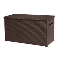 Keter - Java XXL 230 Gallon Resin Rattan-Style Outdoor Storage Deck Box, Brown