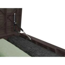 Keter - Java XXL 230 Gallon Resin Rattan-Style Outdoor Storage Deck Box, Brown -Sunbathing Shop Java XXL 230 Gallon Resin Rattan Style Outdoor Storage Deck Box Brown 3