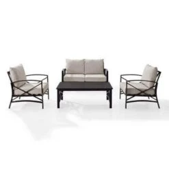 Kaplan 4-Pc Outdoor Seating Set - Mist -Sunbathing Shop Kaplan 4 Pc Outdoor Seating Set 2