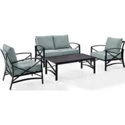 Kaplan 4-Pc Outdoor Seating Set - Mist -Sunbathing Shop Kaplan 4 Pc Outdoor Seating Set 3