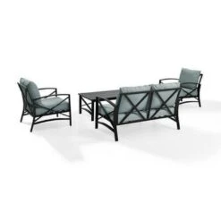 Kaplan 4-Pc Outdoor Seating Set - Mist -Sunbathing Shop Kaplan 4 Pc Outdoor Seating Set 4