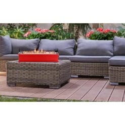 Ukiah - Loom X Blossom 28in Tabletop Fire Pit - Chili Pepper -Sunbathing Shop Loom X Blossom 28in Tabletop Fire Pit Chili Pepper 4