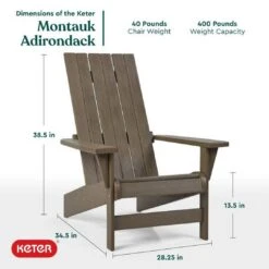 Keter - Montauk Adirondack Chair, Brown -Sunbathing Shop Montauk Adirondack Chair Brown 3