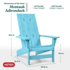 Keter - Montauk Adirondack Chair, Seafoam -Sunbathing Shop Montauk Adirondack Chair Seafoam 3