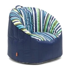 Big Joe - Outdoor Lumin Chair, Cozumel Stripe And Navy -Sunbathing Shop Outdoor Lumin Chair Cozumel Stripe and Navy 2