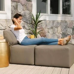 Big Joe - Patio 2-Piece Sectional Couch, Castor Gray -Sunbathing Shop Patio 2 Piece Sectional Couch Castor Gray 4