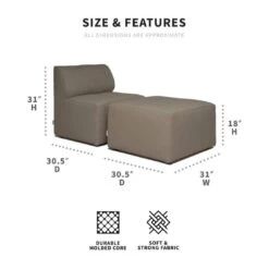 Big Joe - Patio 2-Piece Sectional Couch, Castor Gray -Sunbathing Shop Patio 2 Piece Sectional Couch Castor Gray 5