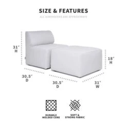 Big Joe - Patio 2-Piece Sectional Couch, Light Gray -Sunbathing Shop Patio 2 Piece Sectional Couch Light Gray 2
