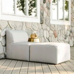 Big Joe - Patio 2-Piece Sectional Couch, Light Gray -Sunbathing Shop Patio 2 Piece Sectional Couch Light Gray 3