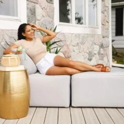 Big Joe - Patio 2-Piece Sectional Couch, Light Gray -Sunbathing Shop Patio 2 Piece Sectional Couch Light Gray 4