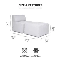 Big Joe - Patio 2-Piece Sectional Couch, Light Gray -Sunbathing Shop Patio 2 Piece Sectional Couch Light Gray 5