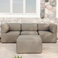 Big Joe - Patio 4-Piece Sectional Couch, Castor Gray