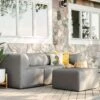Big Joe - Patio 4-Piece Sectional Couch, Granite