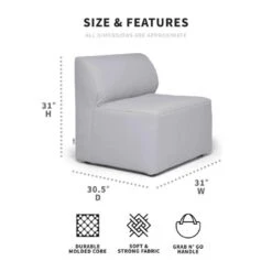 Big Joe - Patio Armless Chair, Light Gray 7 Big Joe - Patio Armless Chair, Light Gray -Sunbathing Shop Patio Armless Chair Light Gray 3