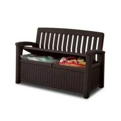 Keter - Patio Storage Bench 60 Gallons, Brown -Sunbathing Shop Patio Storage Bench 60 Gallons Brown 2