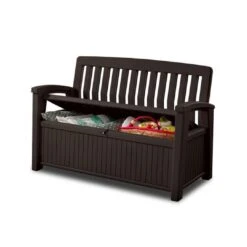 Keter - Patio Storage Bench 60 Gallons, Brown -Sunbathing Shop Patio Storage Bench 60 Gallons Brown 5