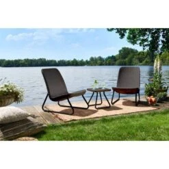 Keter - Rio 3 Piece Resin Wicker Patio Furniture Set With Side Table And Outdoor Chairs, Brown 10 Keter - Rio 3 Piece Resin Wicker Patio Furniture Set With Side Table And Outdoor Chairs, Brown -Sunbathing Shop Rio 3 Piece Resin Wicker Patio Furniture Set with Side Table and Outdoor Chairs Brown 2