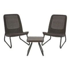 Keter - Rio 3 Piece Resin Wicker Patio Furniture Set With Side Table And Outdoor Chairs, Brown 12 Keter - Rio 3 Piece Resin Wicker Patio Furniture Set With Side Table And Outdoor Chairs, Brown -Sunbathing Shop Rio 3 Piece Resin Wicker Patio Furniture Set with Side Table and Outdoor Chairs Brown 4